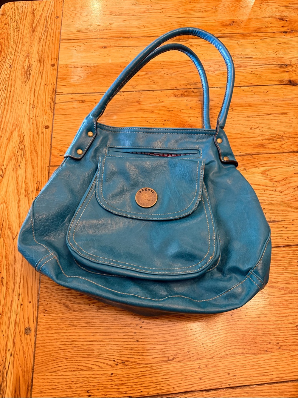 Turquoise & Ditzy Floral Axcess Hobo Bag with Structured Handles